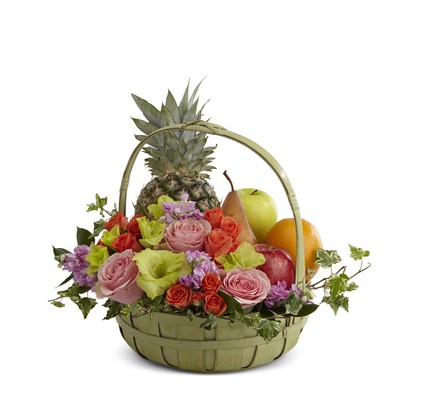 The FTD Rest in Peace(tm) Fruit & Flowers Basket